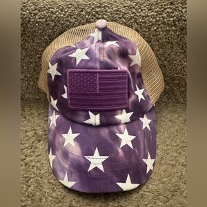C.C Exclusive Cap Womens Strapback Criss Cross Ponytail Straps Hat Purple